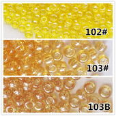 diy手工串珠材料日本TOHO东宝米珠2mm透明珠光黄茶色102 103 103B