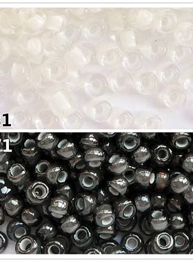 DIY玩偶十字绣串珠日本进口TOHO东宝米珠2mm染芯黑色白色371/981