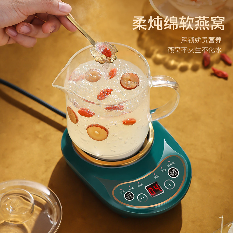 全玻璃迷你定时煲花果茶炖煮燕窝养生壶一人电热杯加热专用壶单人图片