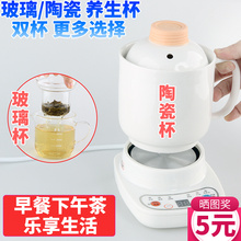 办公室小型陶瓷电炖杯多功能玻璃电热杯子宿舍加热烧水全自动煮粥