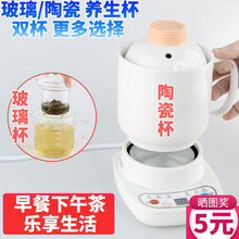 办公室小型陶瓷电炖杯多功能玻璃电热杯子宿舍加热烧水全自动煮粥