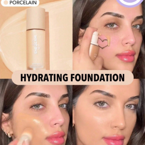 日本sheglam粉底液白盖光泽滋润