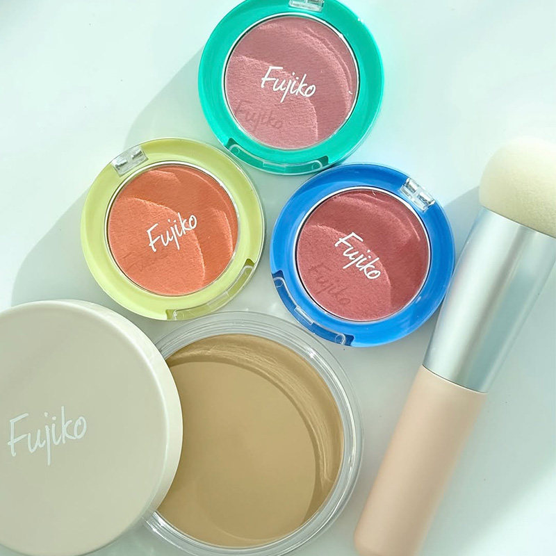 2.5发售 日本fujiko腮红 春季新品毛孔打底遮瑕膏多用途海绵笔刷