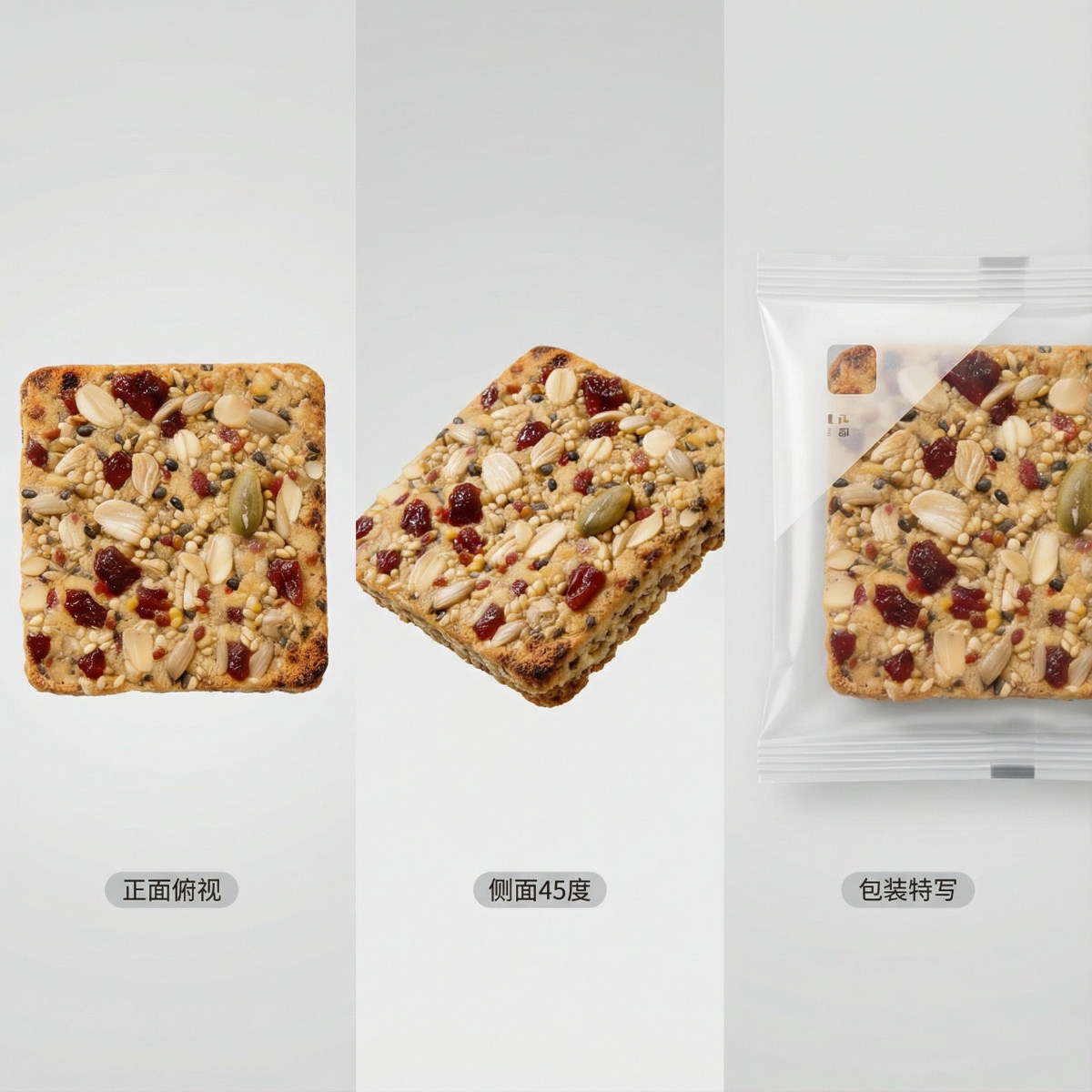 谷物种子烘焙藜麦燕麦糙米老头脆块坚果饼干无下午茶点心糖无油