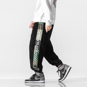 2023冬装加厚保暖休闲裤男灯芯绒腰果花拼接束脚长裤ZHK232-P50图片