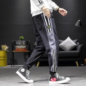 2023春款拼条拼色休闲裤束脚工装裤大码男装XZ204-1-K9303-P50图片