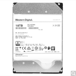 WD西数18TB HC550 SATA6Gb/s 7200转256M 氦气 企业级硬盘