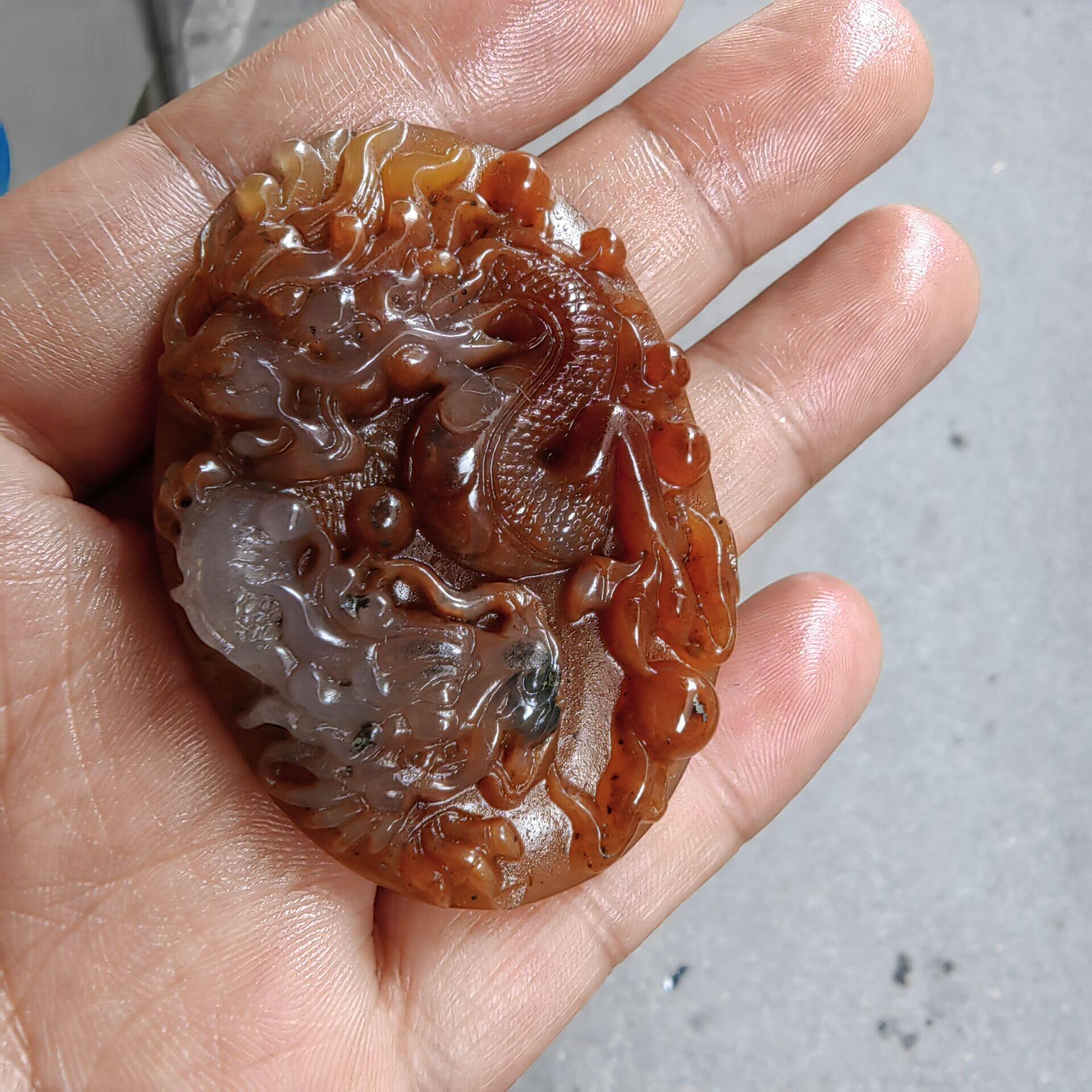 天然黄龙玉双龙吊坠玉石龙牌情侣款项坠龙戏珠玉牌挂件饰品礼物