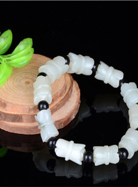 阿富汗白玉雪莲花手链女款阿富汗玉手串手链