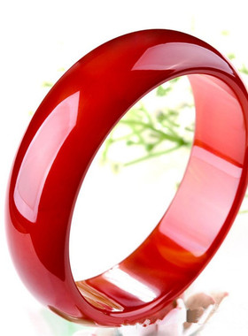 巴西A级红玛瑙加宽加厚玉手镯