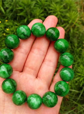 满绿玉石干青铁龙生男女款佛珠