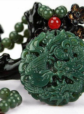 新疆和田玉龙凤呈祥挂件吊坠包邮