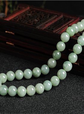 翡翠珠子缅甸a货玉石项链