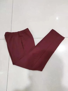 中性款 定做中小学生纯棉校服裤 休闲运动裤 直筒宽松版 子酒红色净版