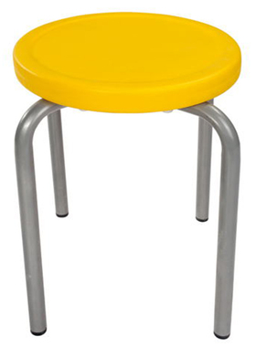 单张铁凳四脚塑料凳餐凳会客方凳蓝色白色无扶手黄色加厚款小圆凳