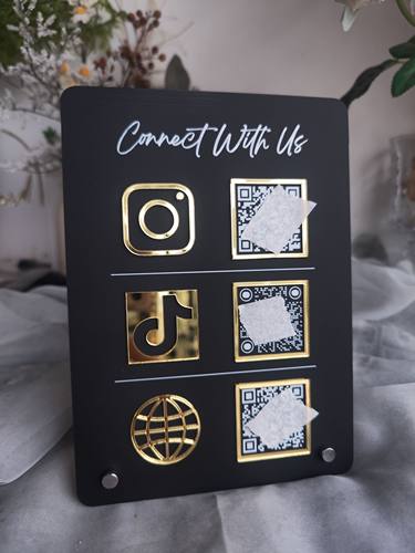 高级qrcode立牌ins转数快二维码收钱桌牌定制展示牌摆台展会