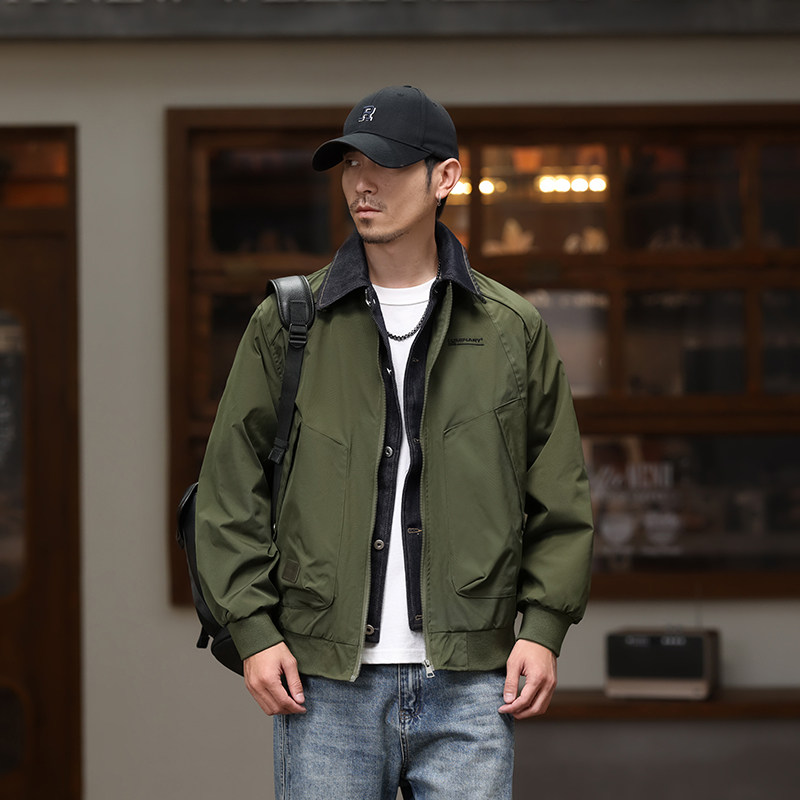 春秋假两件牛仔拼接夹克外套男（加棉款2297-P130）2397-P115,男装工装外套,电商D236-1（原A051-1）