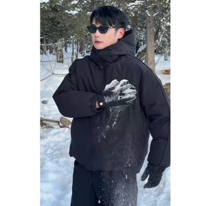 90白鸭绒双面穿排骨羽绒服男连帽外套YR826-P300图片