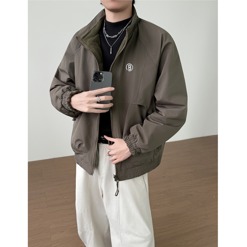 两面穿摇粒绒加厚保暖夹克外套男6626-P125，男装夹克，电商D236-1（原A051-1）