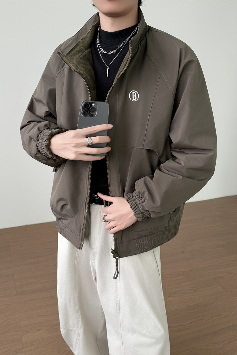 两面穿摇粒绒加厚保暖夹克外套男6626-P125,男装夹克,电商D236-1（原A051-1）