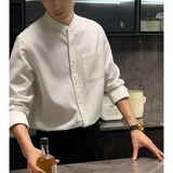 纯棉立领长袖衬衫男装衬衣CS021-P60，男装衬衫，电商D236-1（原A051-1）