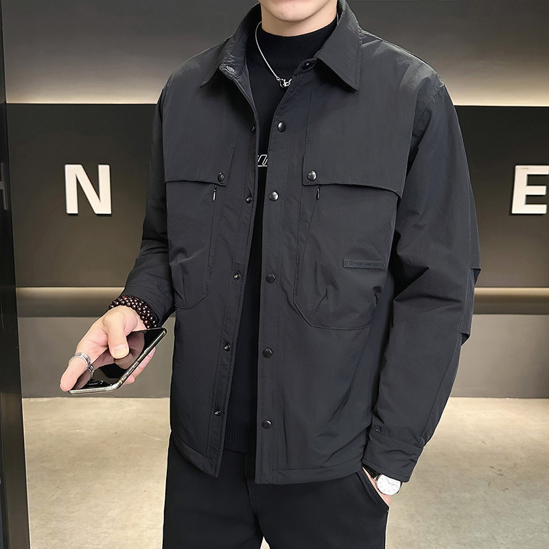 二棉夹克男装加棉加厚外套秋冬装轻薄棉服男JK2296-P100,男装夹克,电商D236-1（原A051-1）