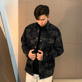 复古格纹牛仔外套男夹克男上衣服JK2289-P95，男装工装外套，电商D236-1（原A051-1）