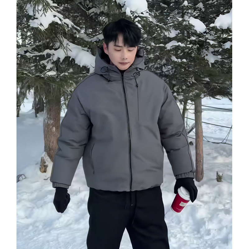 90白鸭绒双面穿排骨羽绒服男连帽外套YR826-P300,男装羽绒服,电商D236-1（原A051-1）