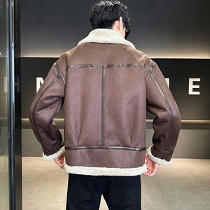 皮毛一体外套男装棉衣羊羔绒夹克冬季棉服男皮衣8809-P200图片