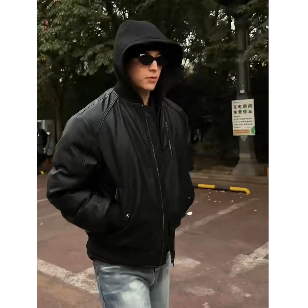 现货可拆卸连帽飞行羽绒服男款白鸭绒工装外套YR803-P260,男装羽绒服,电商D236-1（原A051-1）