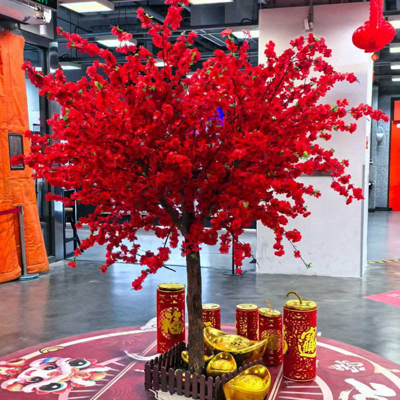 仿真桃花树假桃树大型室内装饰新年祈福红包许愿树婚庆造景商场