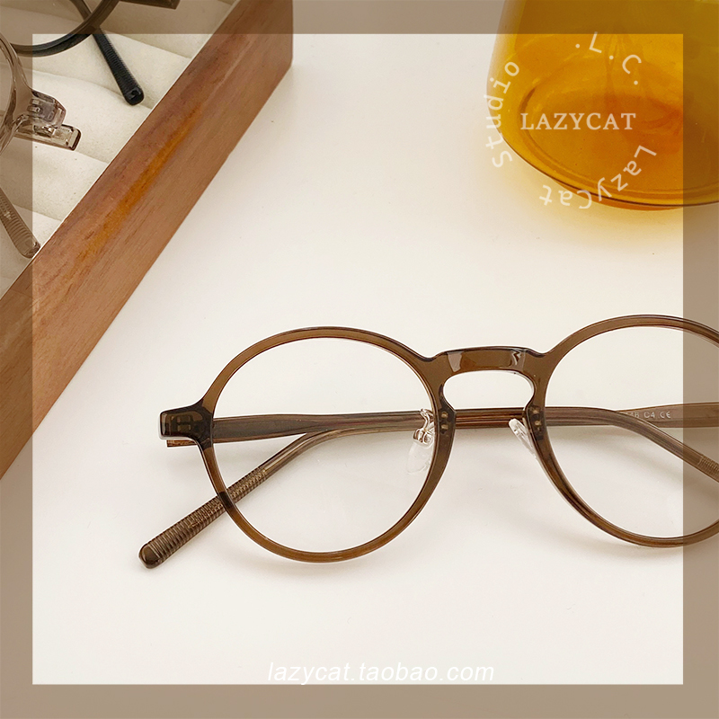 48mm圆框眼镜蝌蚪白山同款眼镜框