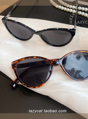 复古猫眼小脸豹纹墨镜女防紫外线