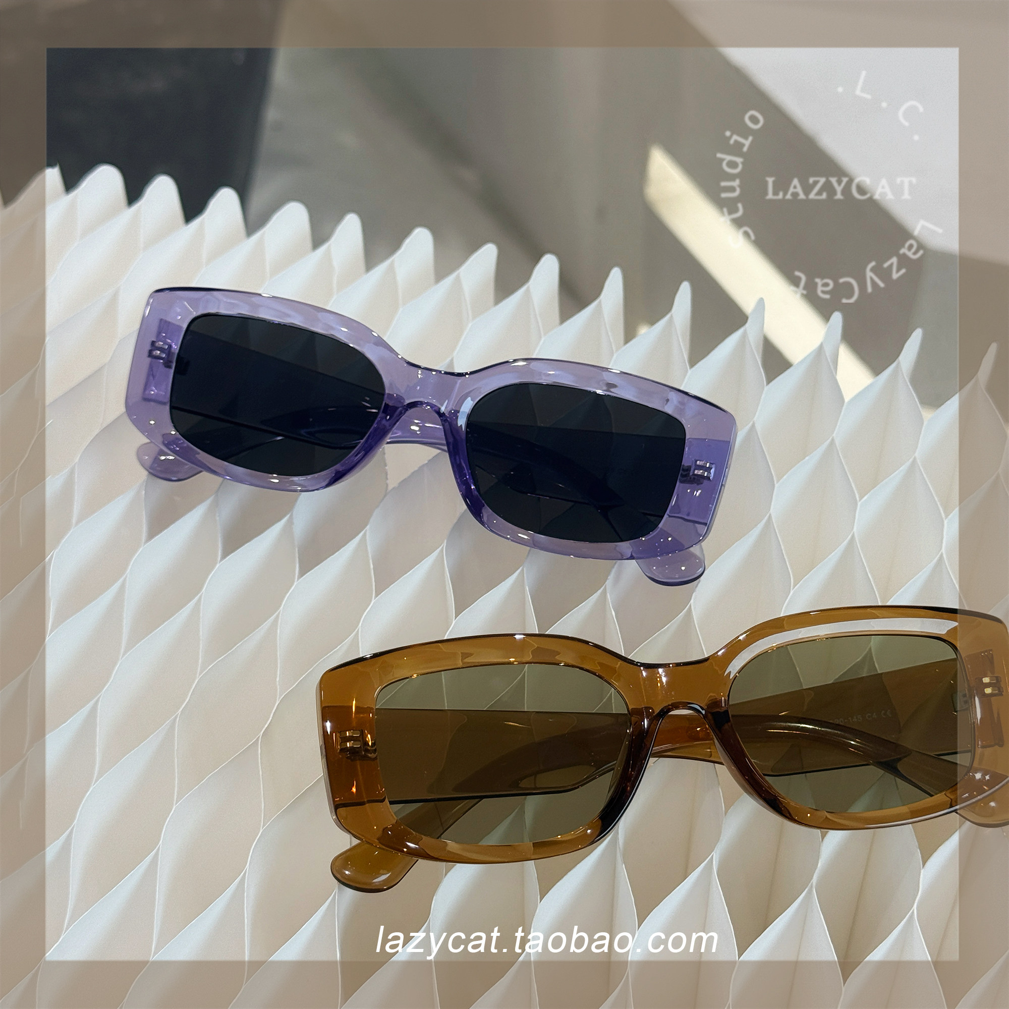 53mm复古方形防晒墨镜女街拍时尚显脸小防紫外线近视太阳眼镜男潮