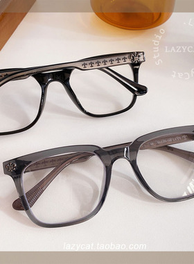 53mm余文乐同款近视镜框格雷系灰色大方框男女复古文艺防蓝光镜片