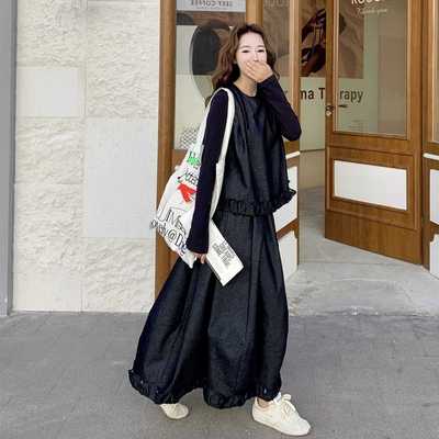 巨好看背心T恤花苞半身裙套装女春秋大方得体气质ootd穿搭三件套