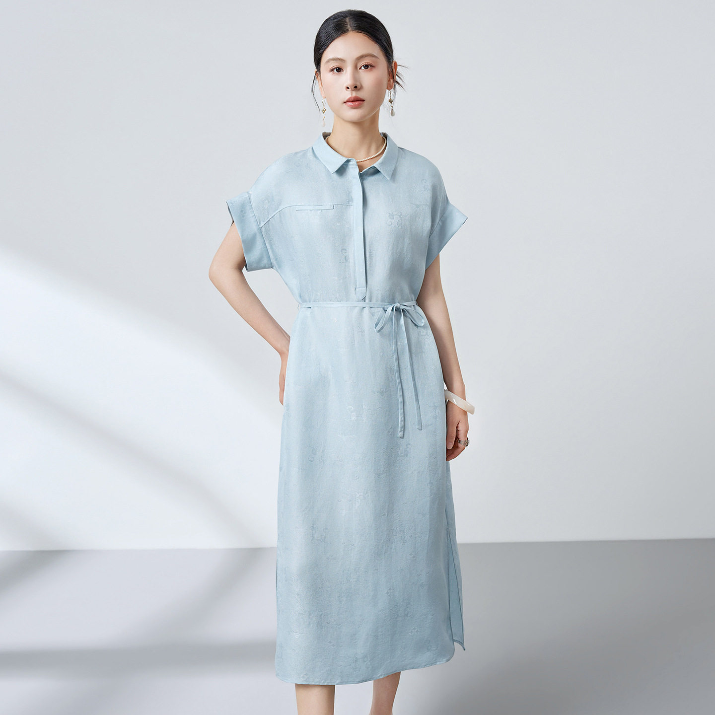 杭州重磅桑蚕丝真丝连衣裙女夏季新款气质小个子休闲POLO衫裙子女