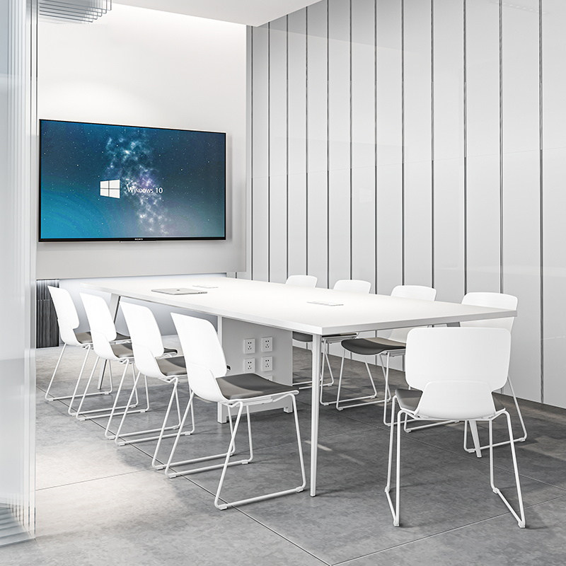 会议桌长桌简约现代办公桌培训小型白色洽谈办公桌会议室桌椅组合