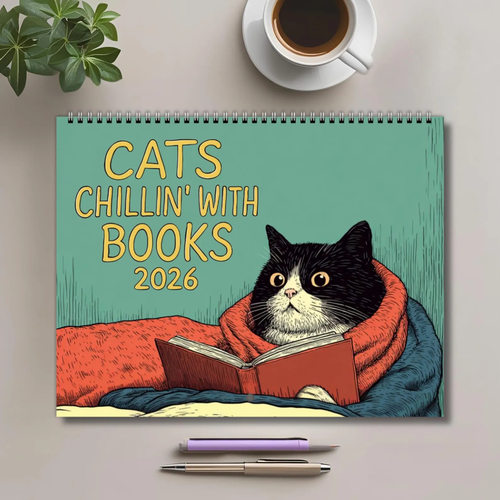 新品2026年卡通咖啡猫日历