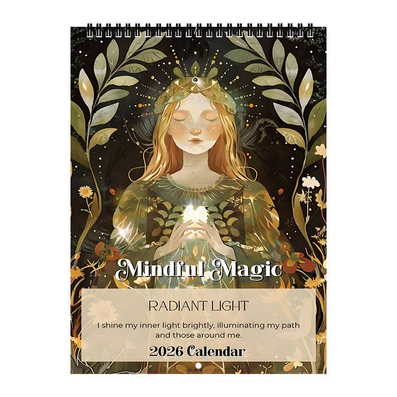 新品2026年卡通魔法少女日历Mindful Magic 正念魔法墙面挂历