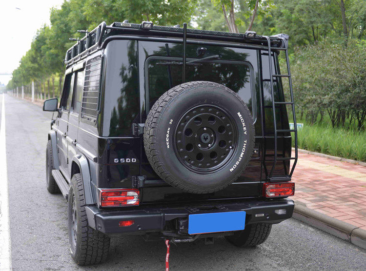 适用于奔驰大G改装后杠G500 G63可安装绞盘防护杠备胎架后保险杠