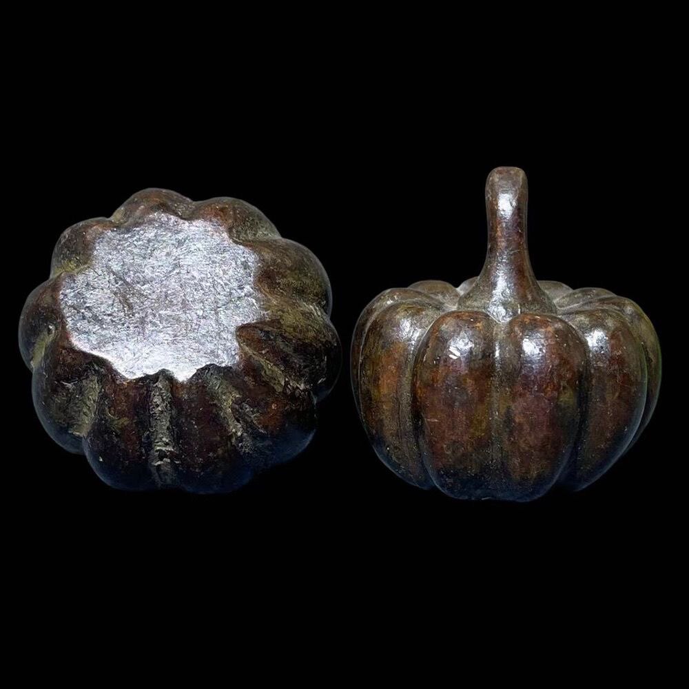 골동품 및 기타 합금 오래된 구리 호박 장식품 차 애완 동물 단단한 구리 복고풍 오래된 개체 수집품 장식 장식품