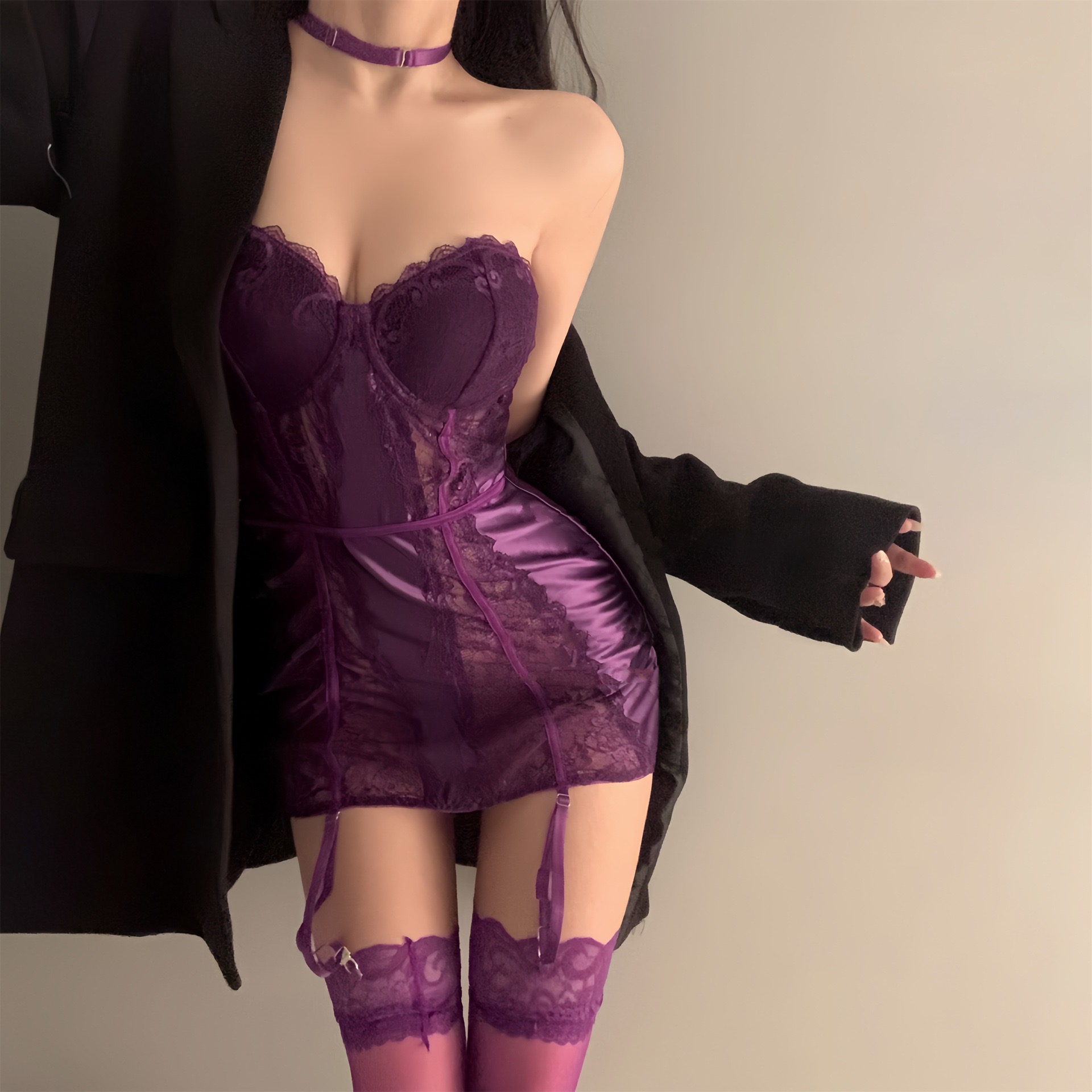 雾漫玫瑰qq内衣性感御姐睡裙