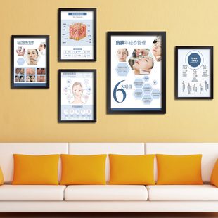 皮肤管理装饰画敏感肌肤修复管理壁画美容院皮肤结构示意图装饰画