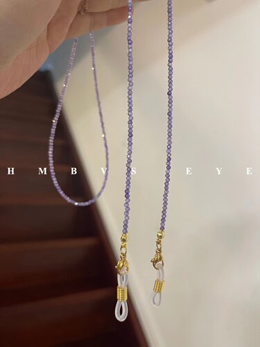 hmbvs原创紫色锆石天然眼镜链