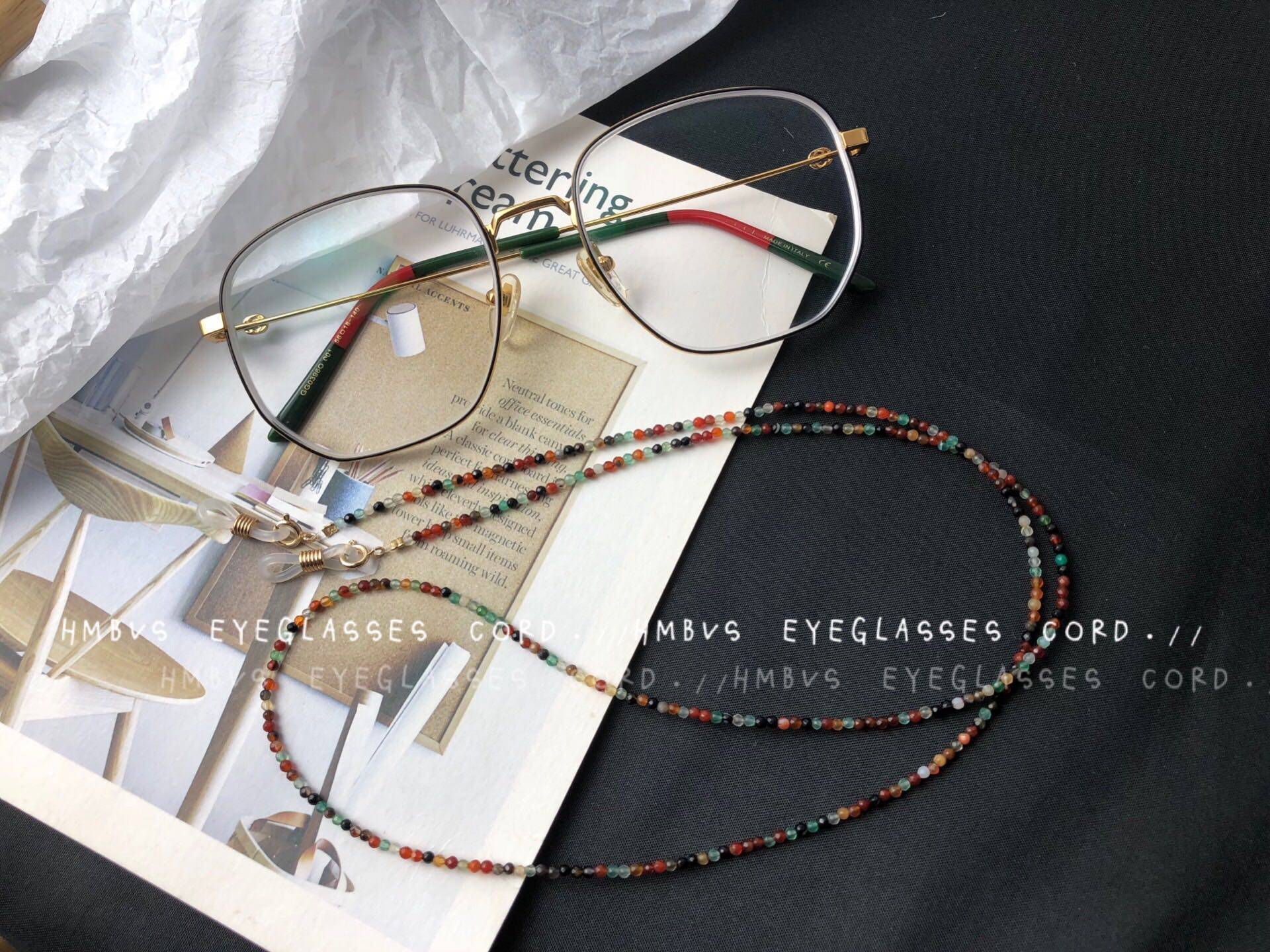 hmbvs原创天然七彩色复古眼镜链