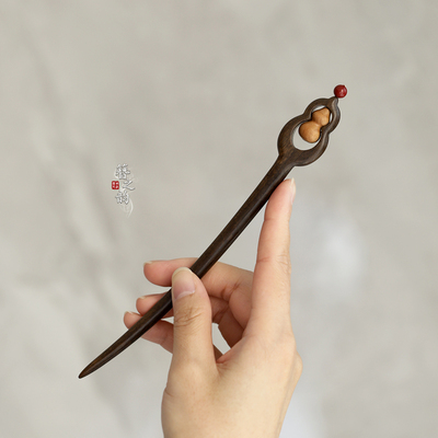 葫芦簪【福禄双全】檀木发簪子盘发古风发饰新中式送礼百搭可爱风