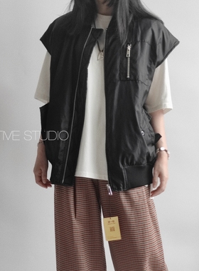 X.TIVE 春秋系列韩国进口薄棉口袋无袖棉服运动休闲帅气马甲