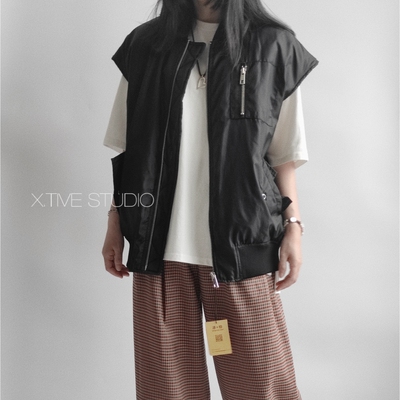 运动休闲无袖棉服外套韩国进口