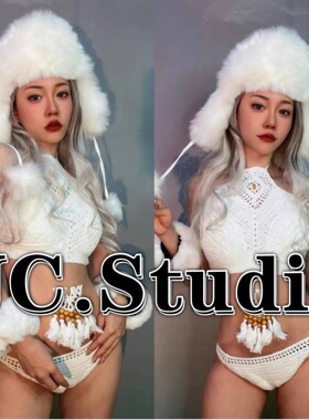 夜店gogo性感派对女泳衣白色毛毛帽子比基尼ds演出服酒吧流苏巡演